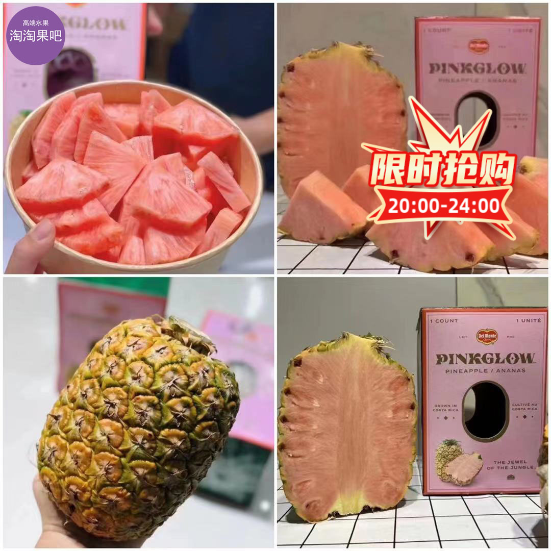 网红大logo粉色凤梨凤梨高端稀有新鲜水果礼盒1只哥斯达黎加