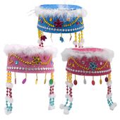 皇冠香妃帽 儿童成人表演舞台道具帽子女 公主帽格格少数民族头饰