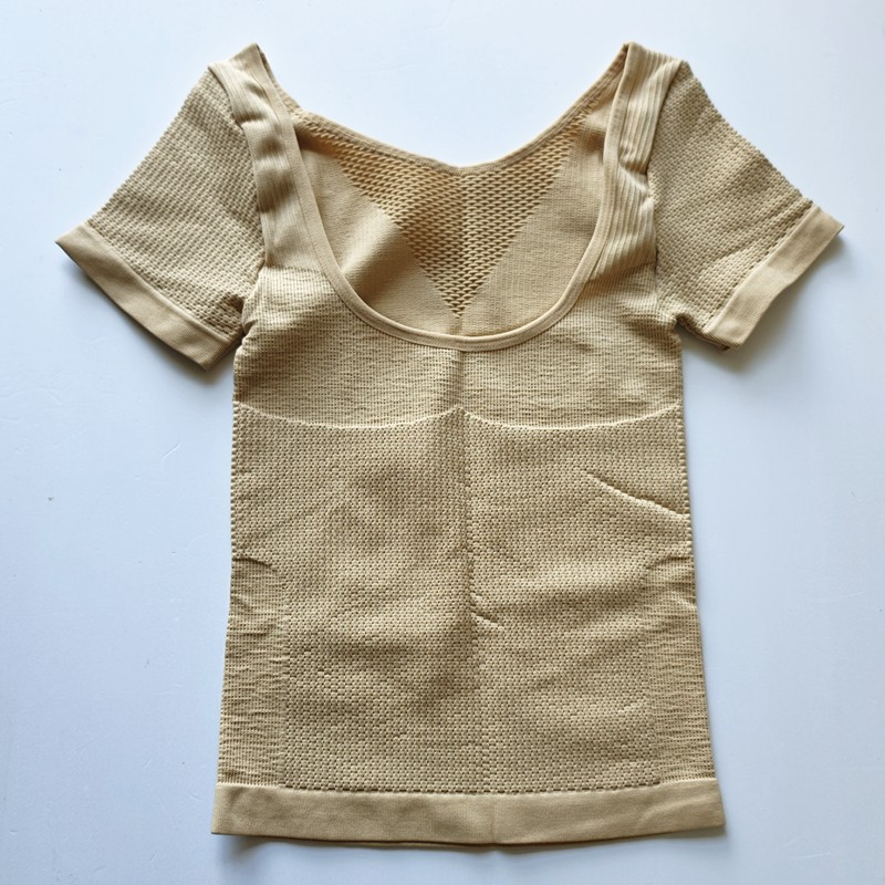 清仓特价塑身衣女强力收腹束腰托胸收肚子短袖美体塑形上衣背心