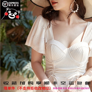 大码泳衣女胖mm200斤显瘦遮肉带钢圈大胸显钢托遮肚微胖温泉裙式