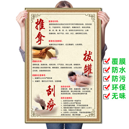 中医养生馆挂图美容院装饰画挂画艾灸推拿拔罐刮痧按摩精油海报