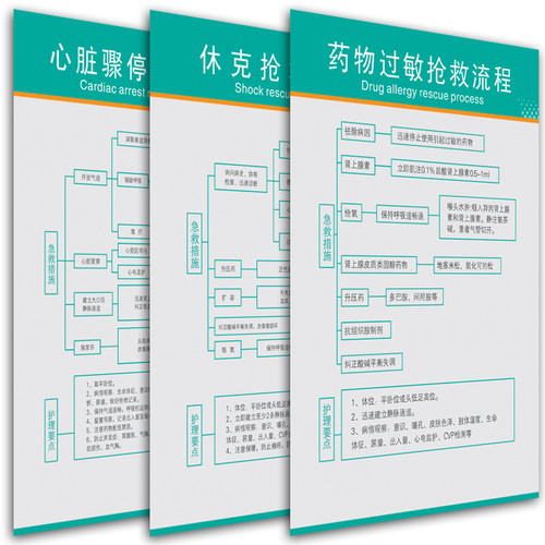 医院急救步骤流程图海报