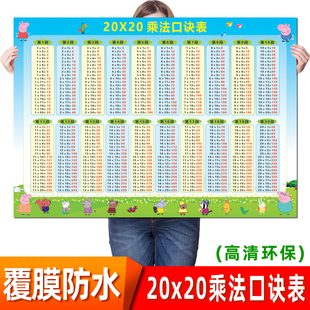 20X20乘法口诀表墙贴 加减法除法挂图拼音音节字母表声母韵母海报