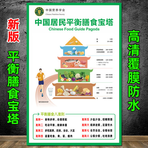 中国居民膳食宝塔挂图贴纸