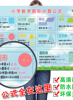 面积图形计算公式单位换算表
