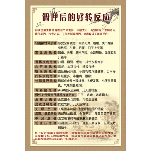 中医养生馆SPA海报生物电理疗调理后的好转反应海报护理美容