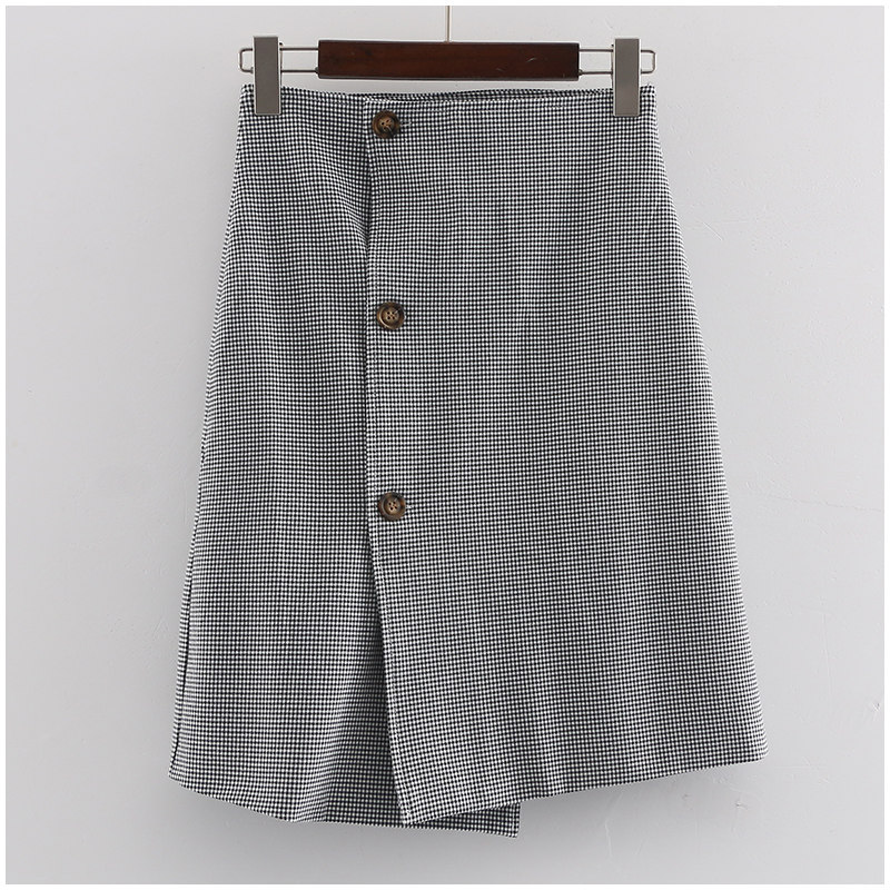 包邮 半身裙女格子秋冬季百搭一步裙开叉纽扣包臀中长裙41473在类目 女装/女士精品, 半身裙中 - 来自Buy2taobao.com提供专业的淘宝代购服务