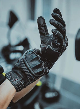 BVT 摩托车手套四季触屏机车防摔骑行男女透气舒适复古哈雷手套