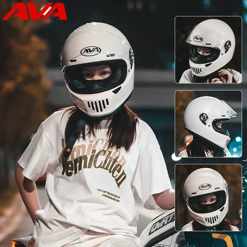 ava王朝全盔巡航复古碳纤维头盔