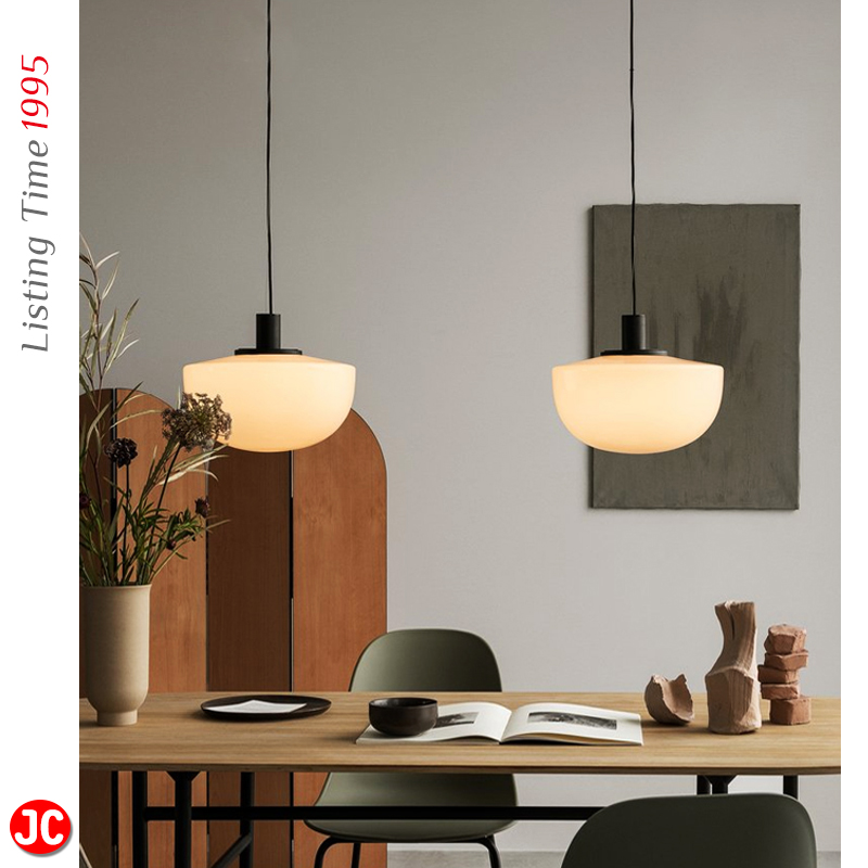 卧室丹麦餐厅吊灯北欧奶白玻璃