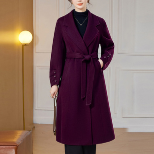 毛呢外套 长款 气质好看双面羊绒大衣女高级感2025新款 秋冬羊毛西装