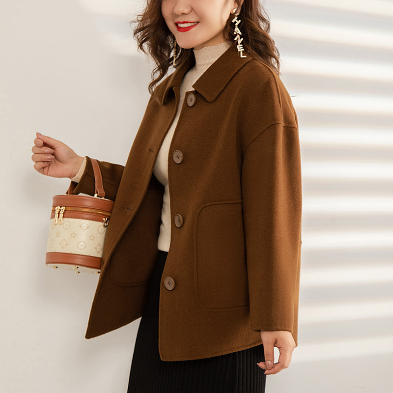 高端新款双面羊绒大衣女小个子2025秋冬宽松中年短款羊毛呢子外套,女装/女士精品,毛呢外套,淘宝优惠券,粉丝福利购,淘宝优惠卷