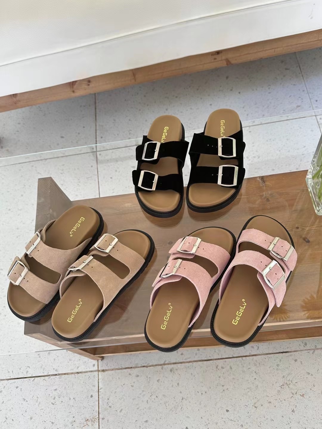 复古厚底皮带扣勃肯拖鞋女夏外穿