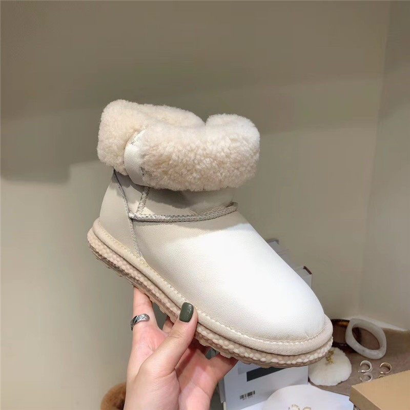 「CHIC」STUDIO| 好看的奶油色系复古真皮羊毛厚底防滑雪地靴,女鞋,时装靴,淘宝优惠券,粉丝福利购,淘宝优惠卷