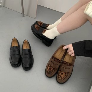 Dapaishow小皮鞋 百搭低跟女鞋 復古風樂福鞋 女英倫2025新款