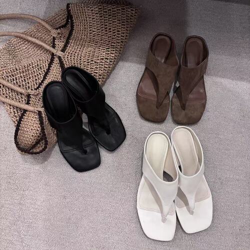 2025夏季新款坡跟高跟度假凉拖