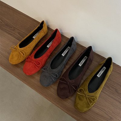 复古圆头蝴蝶结温柔小红鞋