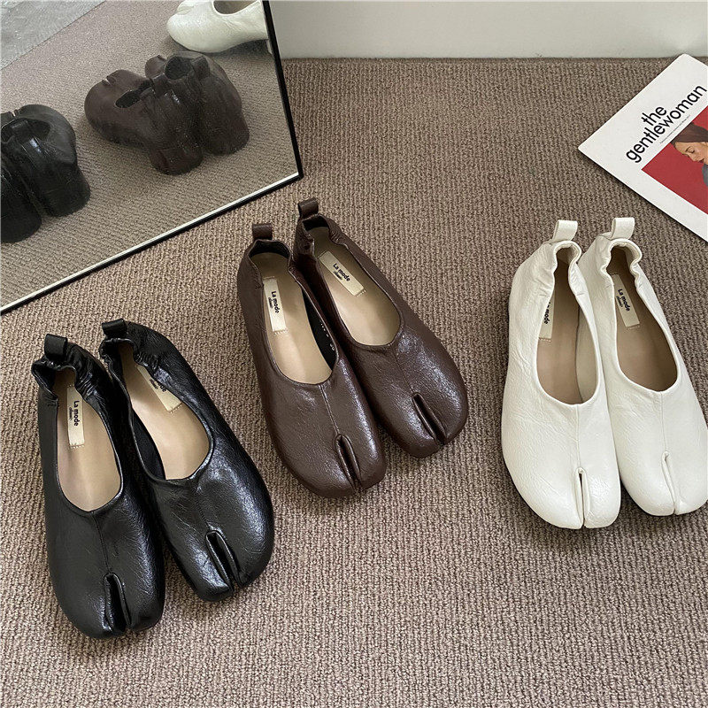 强推~2022年秋季韩版超ins复古分趾猪蹄简约百搭粗跟豆豆鞋单鞋女,女鞋,浅口单鞋,淘宝优惠券,粉丝福利购,淘宝优惠卷