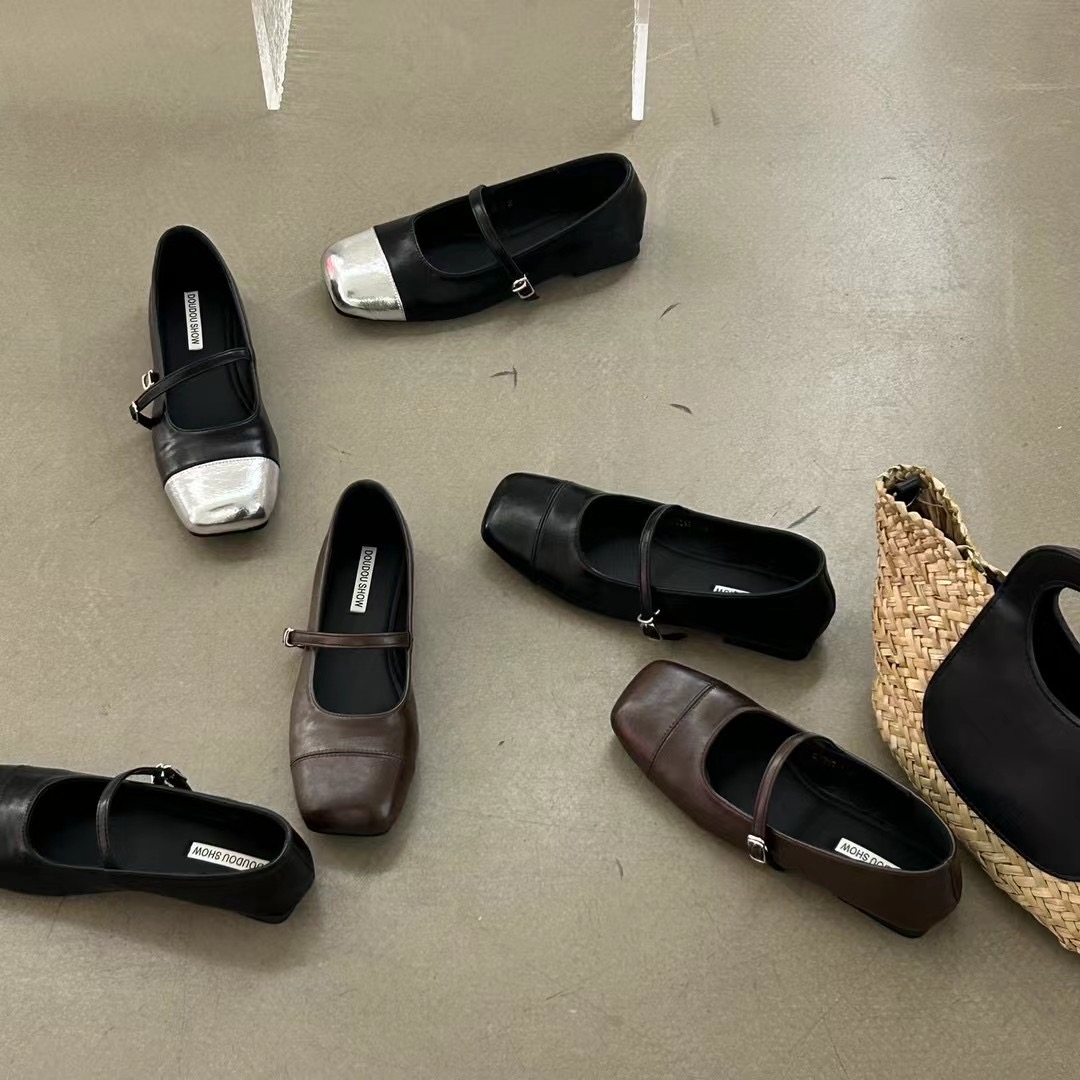 一字带扣低跟百搭玛丽珍单鞋