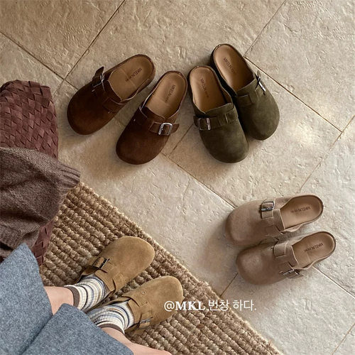 厚底勃肯鞋女懒人百搭包头半拖鞋