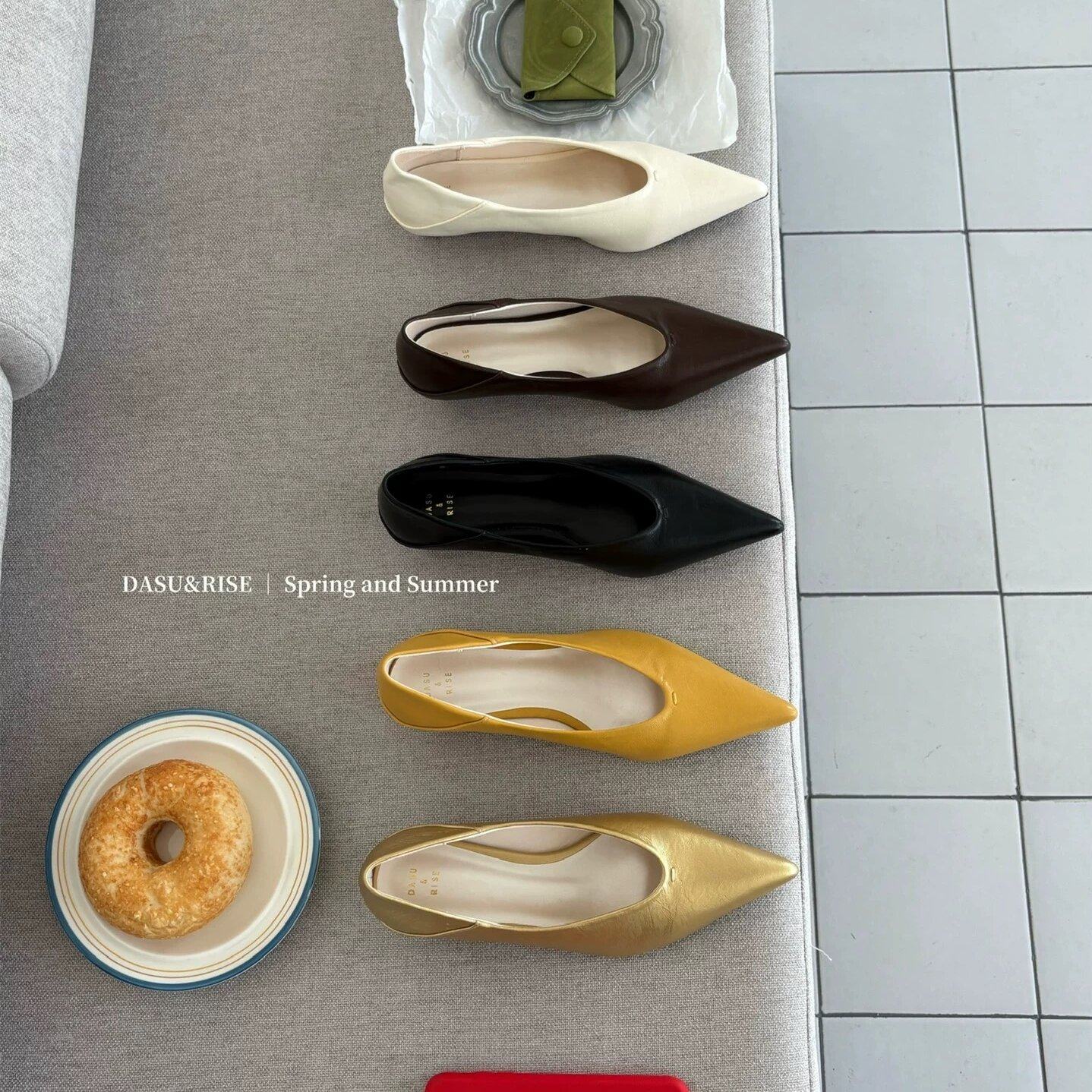 DASU 韩版尖头平底鞋女2026年早春新款浅口软底一脚蹬百搭单鞋,女鞋,浅口单鞋,淘宝优惠券,粉丝福利购,淘宝优惠卷