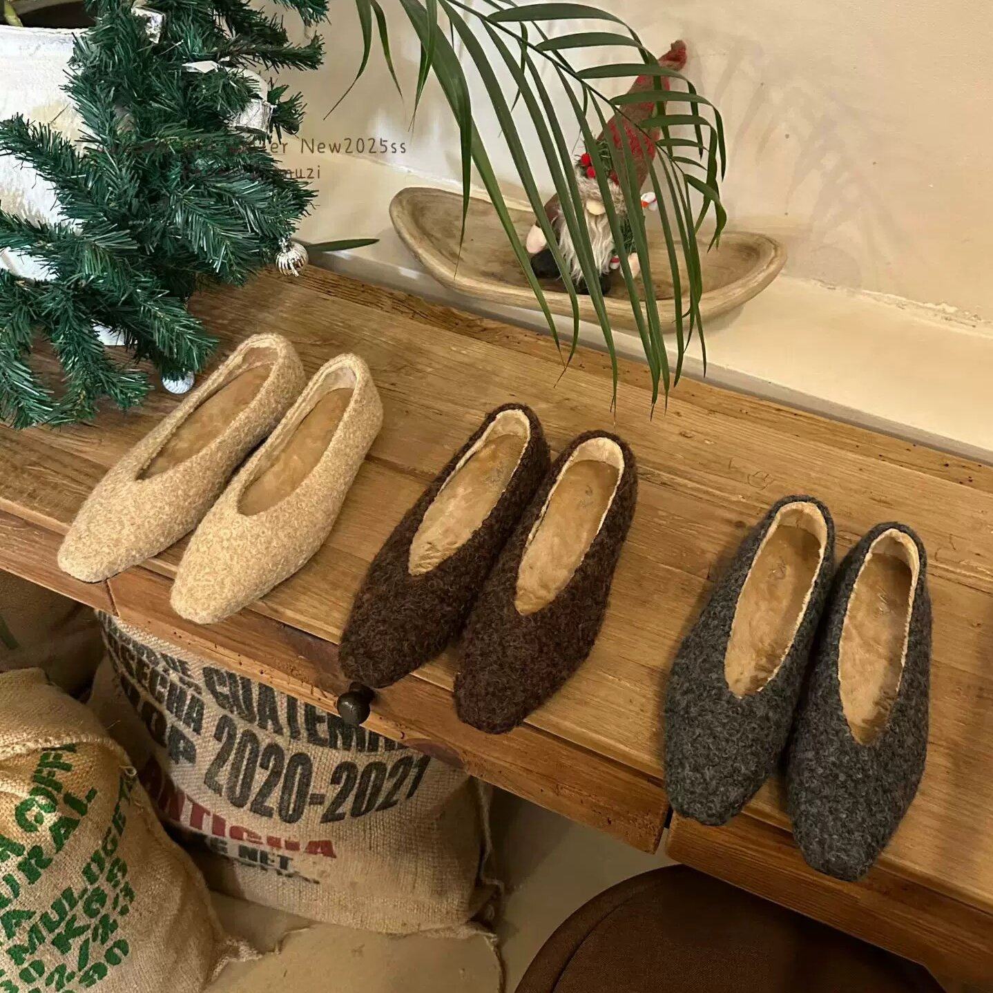 MUZI 韩系复古加绒毛毛鞋女2025冬季一脚蹬豆豆鞋保暖单鞋,女鞋,浅口单鞋,淘宝优惠券,粉丝福利购,淘宝优惠卷