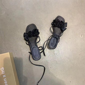 凉鞋 Run 自制 第二弹 江南美人春夏气质花朵 into Spring