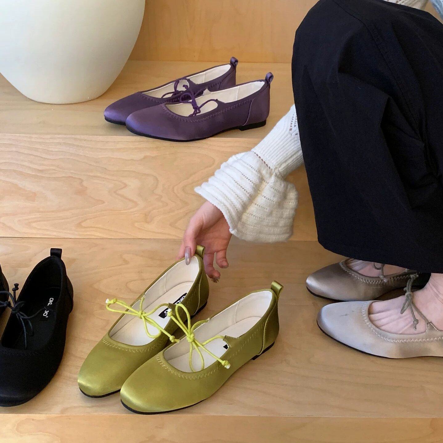 okleibo 法式气质绑带玛丽珍鞋女2026年春季新款圆头平底芭蕾舞鞋,女鞋,浅口单鞋,淘宝优惠券,粉丝福利购,淘宝优惠卷