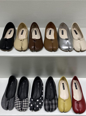 平底鞋单鞋女鞋子2022年春夏猪蹄鞋设计感小众分趾鞋豆豆鞋奶奶鞋