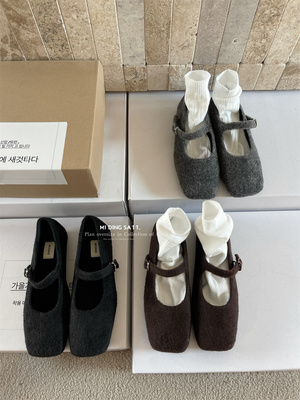 奶奶鞋法式浅口平底玛丽珍单鞋
