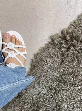 Chic Update:)23SS! 韩国同款时髦多色复古茶花软底气质凉鞋