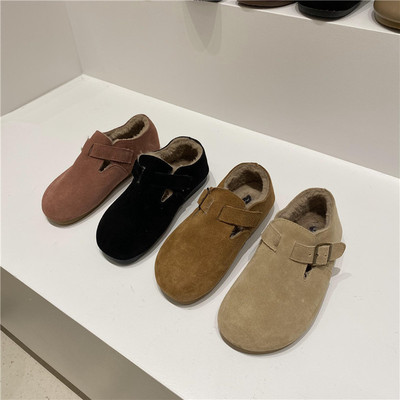 秋冬季保暖毛毛鞋豆豆单鞋勃肯鞋