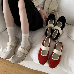 MEI 女百搭舒适厚底休闲单鞋 RUI 魔术贴玛丽珍鞋 2025秋冬新款 JIA