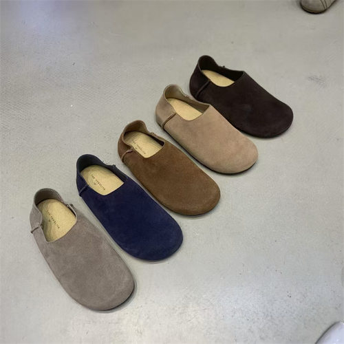 真皮内增高全包勃肯鞋厚底豆豆鞋