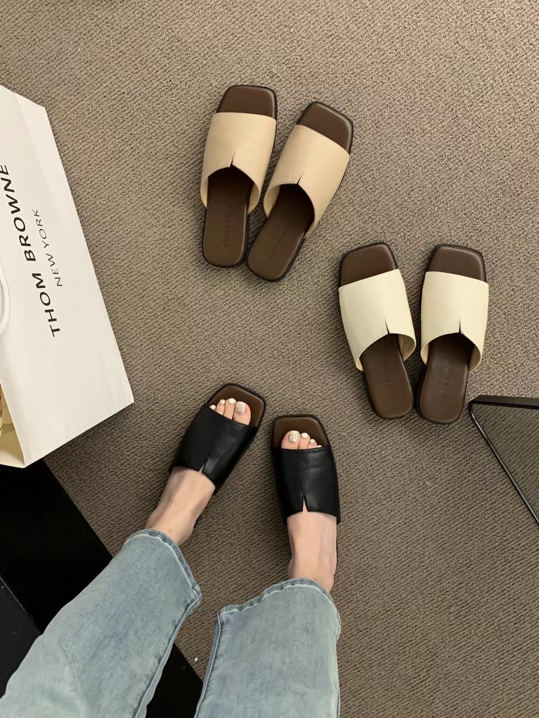 一字拖鞋女外穿旅游度假软底凉拖