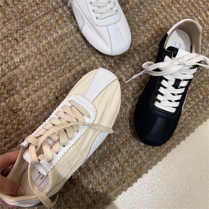 Lamode韩国东大门缎面芭蕾舞阿甘德训鞋女轻便软底舒适休闲运动鞋