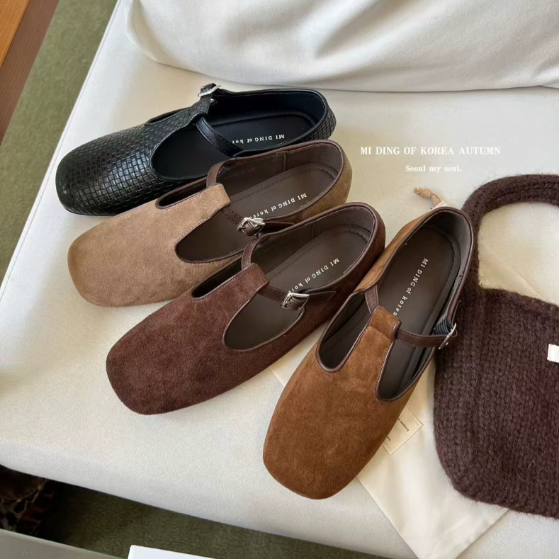 MIDING米町 可可板栗～入秋方头搭扣玛丽珍单鞋女日系复古小皮鞋