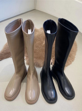 「CHIC」STUDIO| 20AW 拯救腿型2色美腿型直筒拉链厚底长筒靴