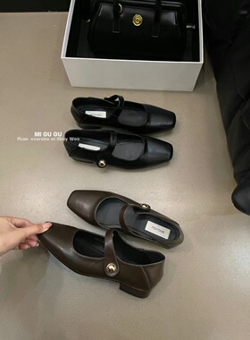 CHIC2024NEW SPRING：韩国夏季复古四季可穿通勤基础款方头单鞋