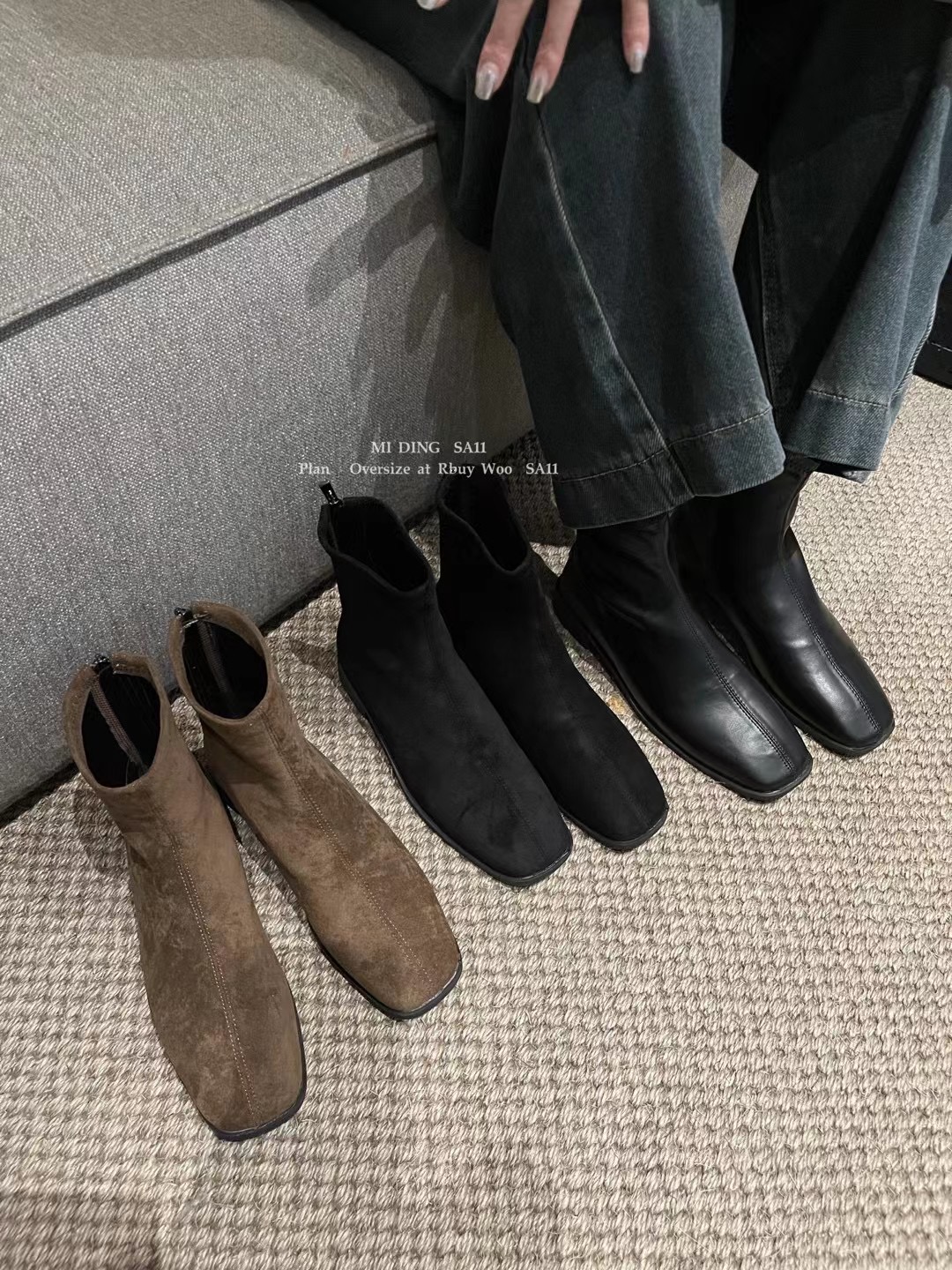 强推自留款~韩系美拉德色系方头