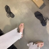 into 凉鞋 Spring 洋气春夏 Run 细带显瘦 仙泡泡 夹趾