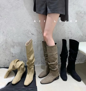 THE 网红款 BEAT 韩风 软皮粗跟瘦腿长筒靴 2022：复古调 ALL