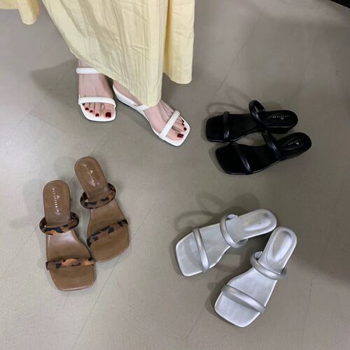 ALILOVERS 极简细带一字拖鞋女2026年夏季新款外穿百搭坡跟凉拖鞋