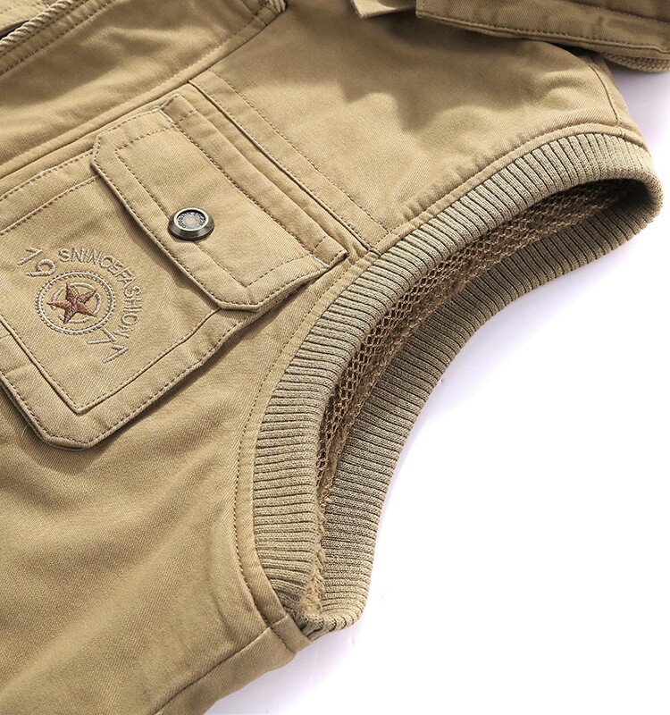 NEW MENS VEST VELVET THICKENED HOODED COTTON LARGE SIZE LOOSE CASUAL OUTDOOR MULTI-POCKET CARGO HORSE CLIP MAN