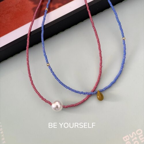 彩色多巴胺极细串珠项链choker