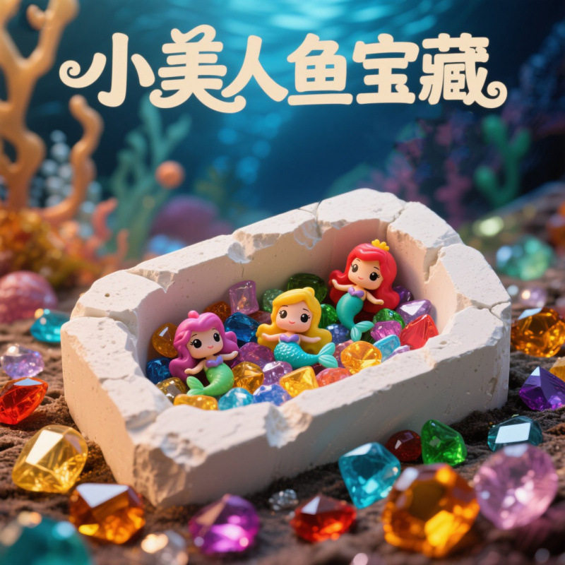 儿童DIY考古挖掘玩具海洋卡通美人鱼神秘宝藏宝石适合到岁,玩具/童车/益智/积木/模型,挖宝玩具,淘宝优惠券,粉丝福利购,淘宝优惠卷