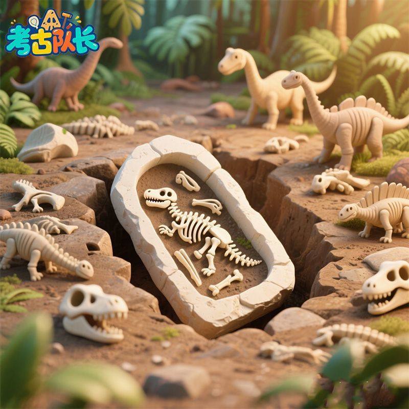 考古队长儿童玩具恐龙化石可拼装积木男女孩动手工DIY岁考古挖掘B,玩具/童车/益智/积木/模型,挖宝玩具,淘宝优惠券,粉丝福利购,淘宝优惠卷