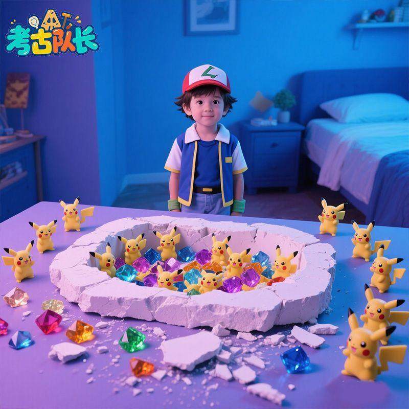 考古挖宝玩具宠物小精灵皮卡丘宝藏男女孩动手工DIY过家家,玩具/童车/益智/积木/模型,挖宝玩具,淘宝优惠券,粉丝福利购,淘宝优惠卷