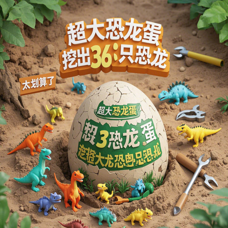 考古挖掘玩具儿童挖宝石化石手工diy盲盒,玩具/童车/益智/积木/模型,挖宝玩具,淘宝优惠券,粉丝福利购,淘宝优惠卷