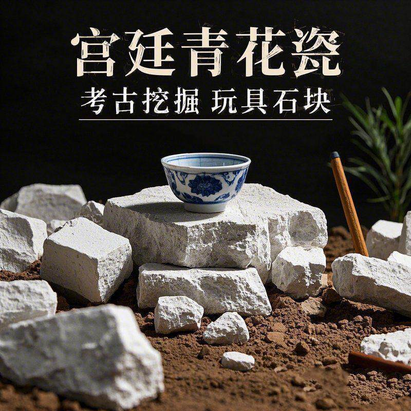 考古挖掘玩具男孩女孩通用经典宫廷青花瓷盲盒手工diy摆摊